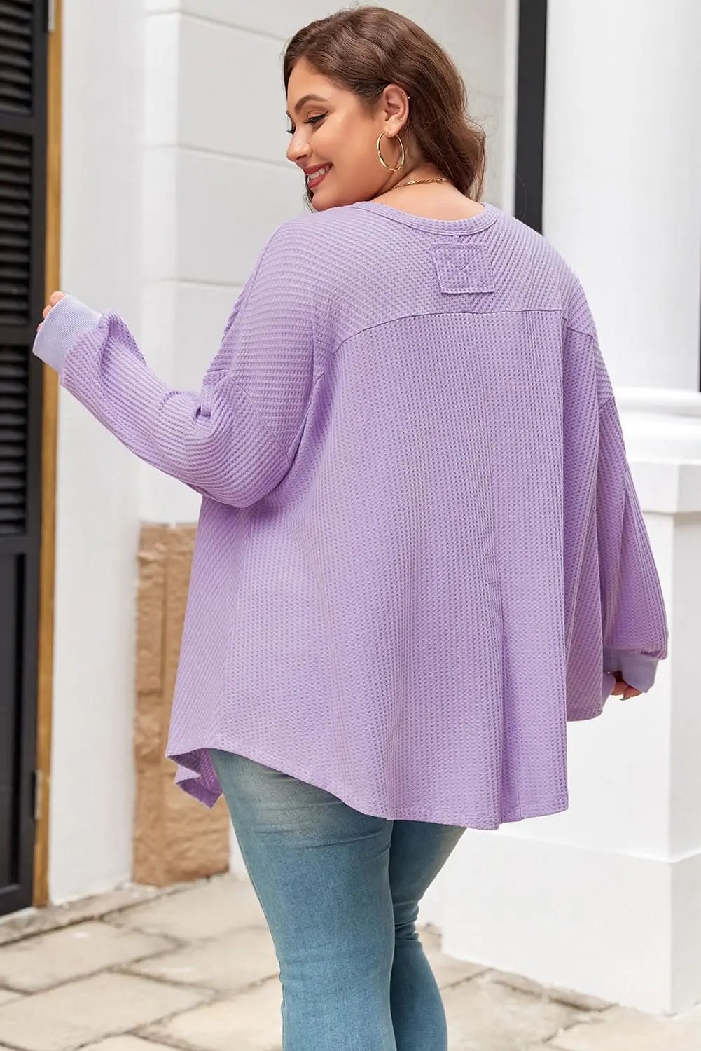 Flattering orchid petal plus size top - Love Salve